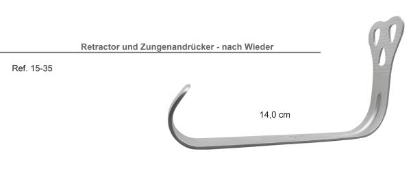 Retractor und Zungenandrücker nach Wieder - 14,0cm