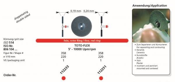 Flexible Diamantscheibe TOTO-FLEX für Keramik, Kunststoffe und Gips