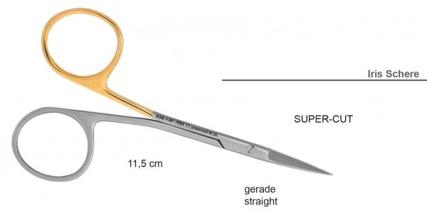 Schere Iris - supercut - 11,5 cm - gerade mit gespreiztem Griff