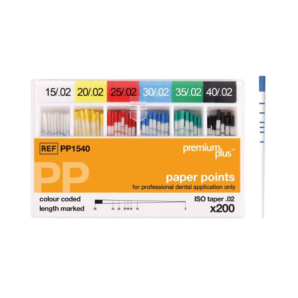 ISO Papierspitzen PP Points 2% mit Teifenmarkierung (200 Stück)