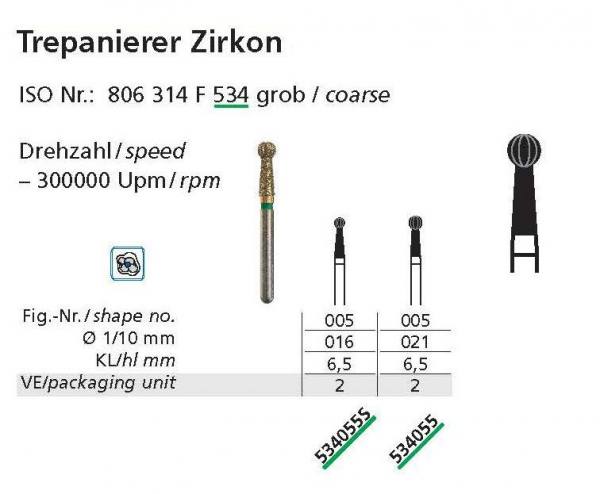 Trepanierer Zirkon - Spezialinstrument zur Trepanation von vollkeramischen Kronen