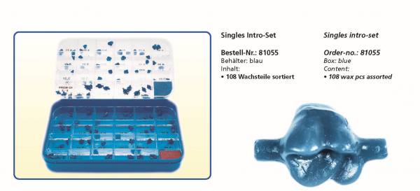 Wachshilfsteile Single Intro Set - Behälter blau - 108 Wachsteile sortiert