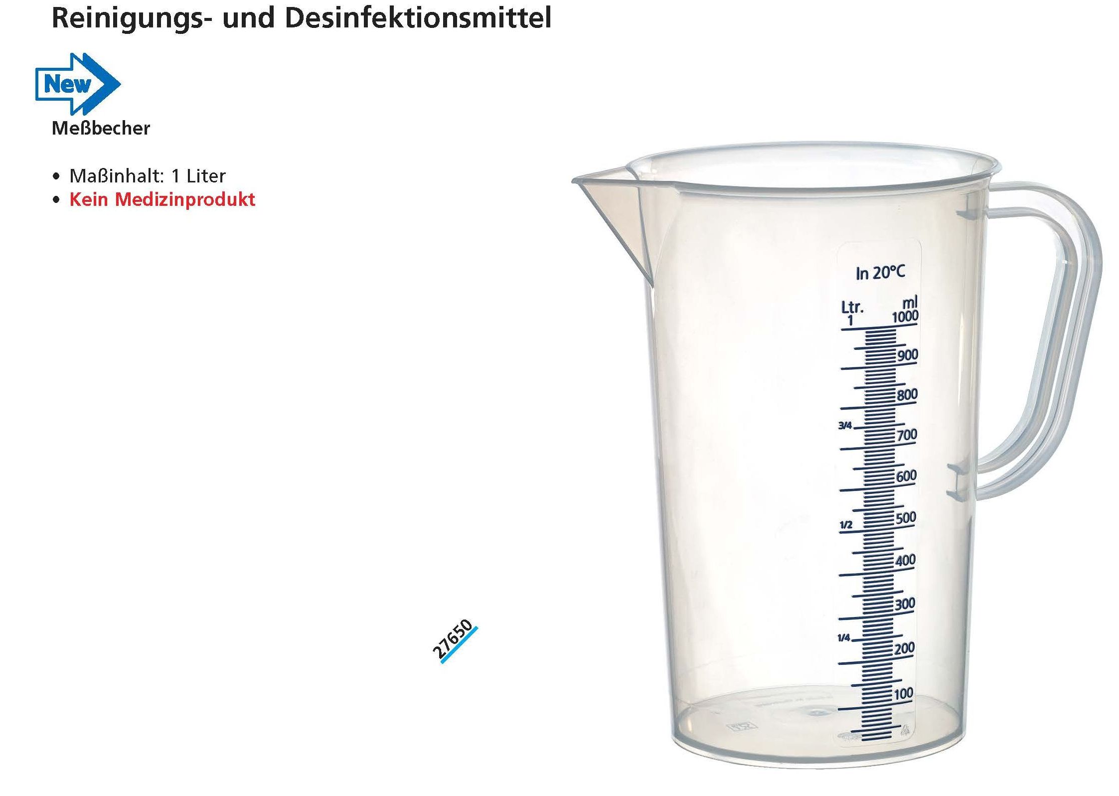 Messbecher Massinhalt 1,0 Liter - Kunststoff | möhrle DENTAL Shop - Dentalinstrumente - Ultraschallspitzen