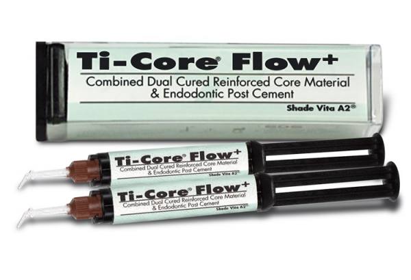 Ti-Core Flow+ Stumpfaufbaumaterial und Stiftzement