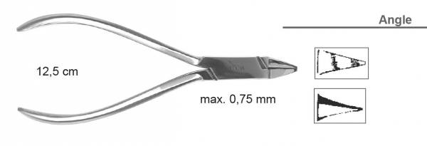 Drahtbiegezange Angel - max. 0,75 mm - Länge 12,5 cm