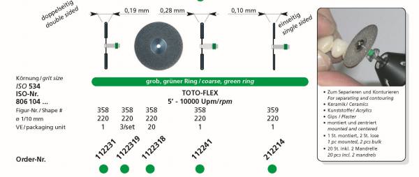 Flexible Diamantscheibe TOTO-FLEX für Keramik, Kunststoffe, Gips, 