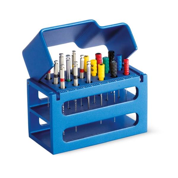 Endo-Halter (Tray)aus Aluminium für 18 Instrumente