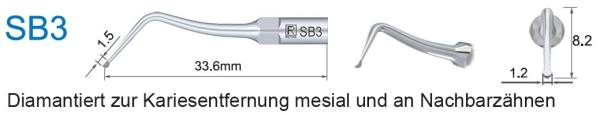 SB3 Ultraschallspitze diamantiert Kariesentfernung distal