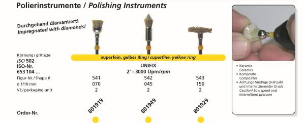 Polierinstrumente UNIFIX - Faser durchgehend diamantiert - für Keramik und Komposit