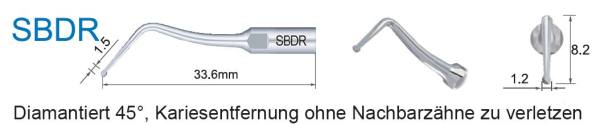 SBDR Ultraschallspitze diamantiert zur Kariesentfernung distal