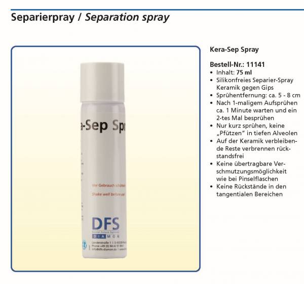 Kera-Sept Spray - Siliokonfreies Separier-Spray Keramik gegen Gips - Flasche 75 ml