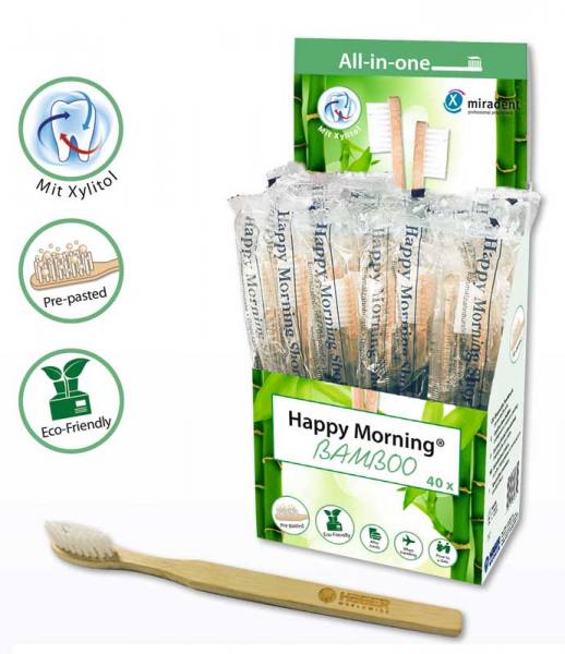 Happy Morning® Bamboo - Einmalzahnbürste aus Bambus