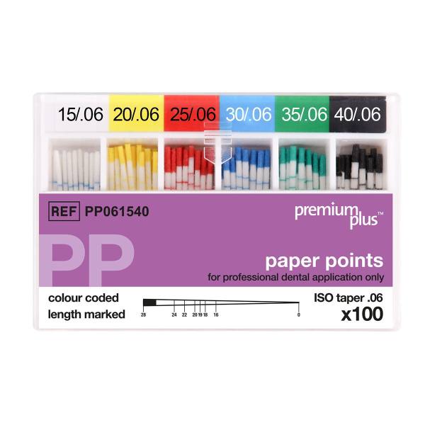 ISO Papierspitzen PP Points 6% mit Teifenmarkierung (100 Stück)