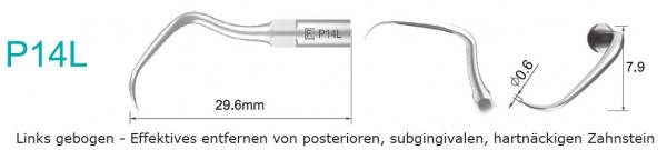 P14L Ultraschallspitze links gebogen - entfernen von posterioren, subgingivalen Zahnstein